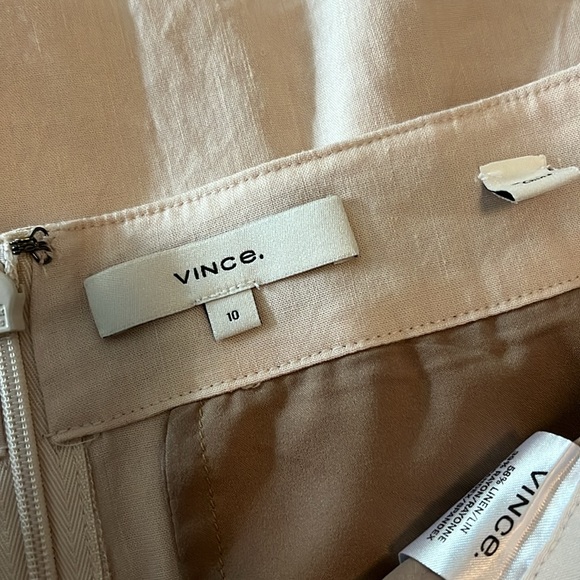 VINCE Linen Blend Cream Color Pants- Size 10 - Picture 5 of 12